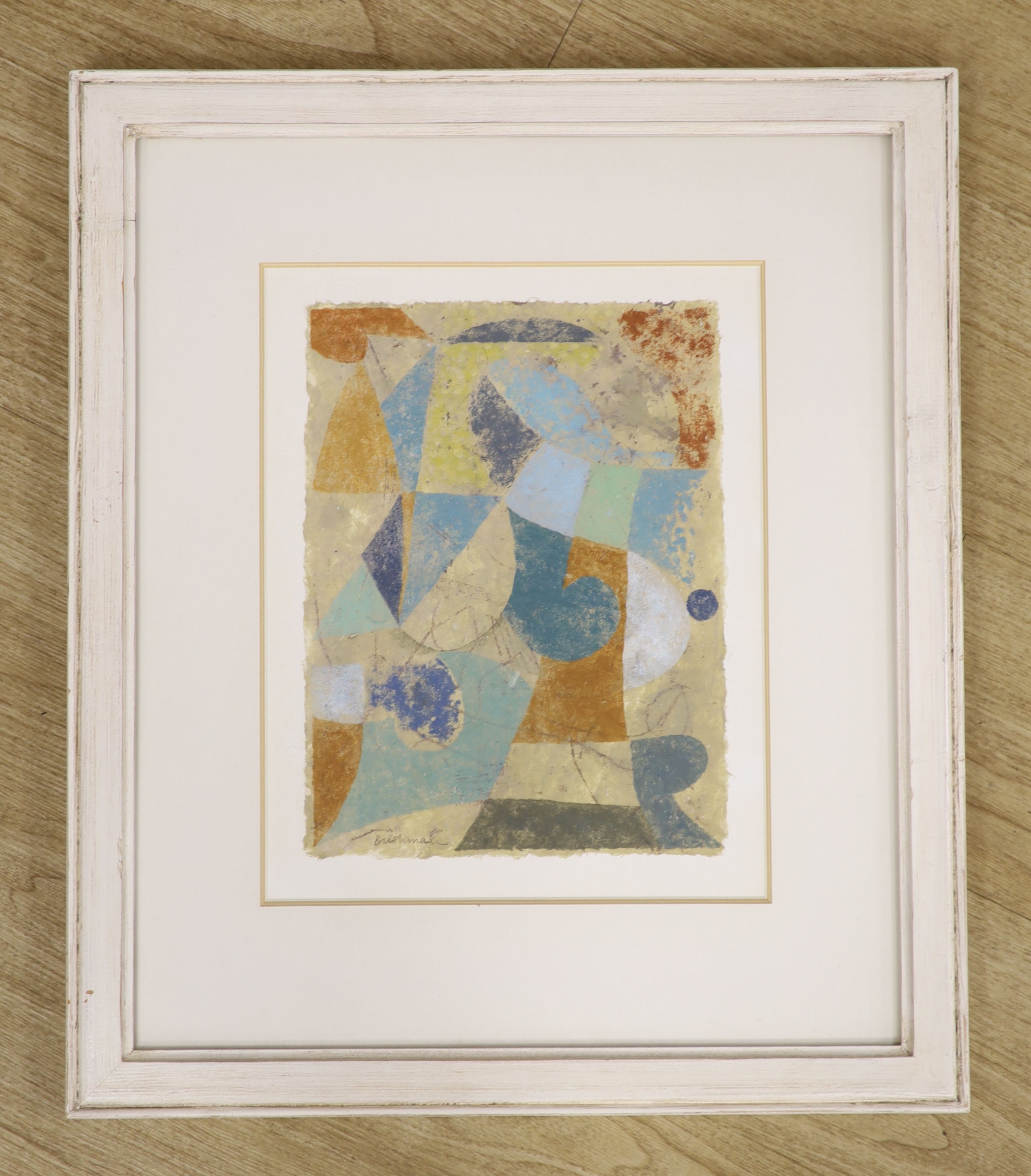 Sarah Bushman (Contemporary), mixed media, 'In the mouth of the wind', signed, 1996 label verso, 31 x 23cm